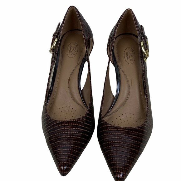 Circa Joan & David Callalily Pump 7.5 Brown Heels - Picture 5 of 10